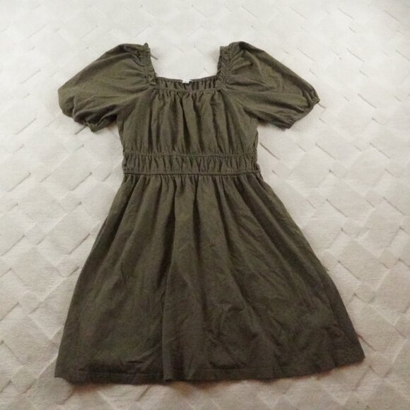 J.Crew Knit Squareneck Mini Dress Womens Medium Puff Sleeve - Picture 1 of 12